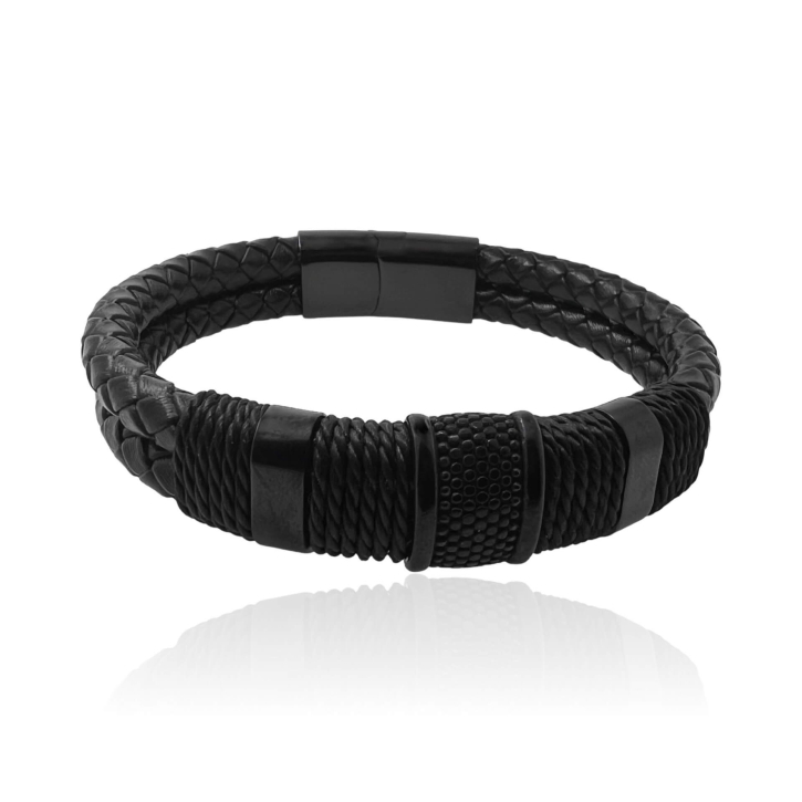 MARTIN1985 Hochwertiges Echtleder Armband geflochten Unisex Damen Herren mit magnetischem Edelstahlverschluss Geschenkverpackung