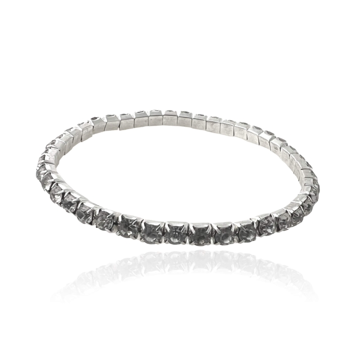 MARTIN1985 Modisches Dehnbares Damen Armband 316L Chirurgenstahl mit transparenten Kristallen mit Geschenkverpackung