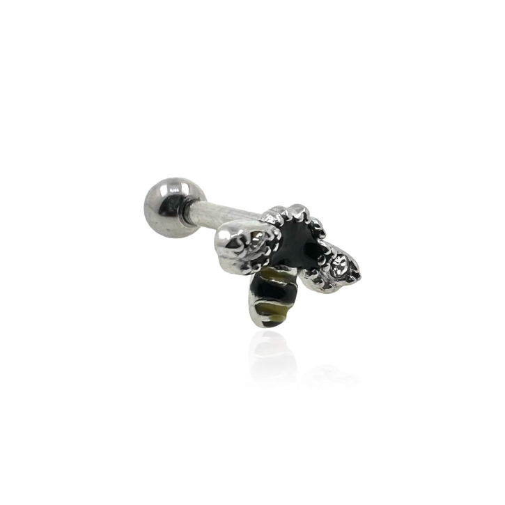 Tragus Helix Ohrpiercing 316L Chirurgenstahl Biene mit Kristallen