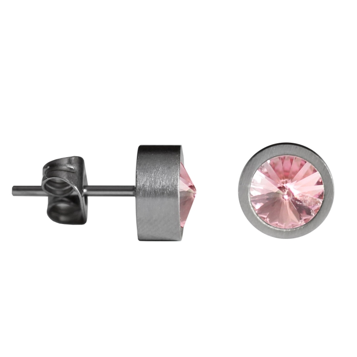 Ohrstecker Edelstahl mit Swarovski Elements pink