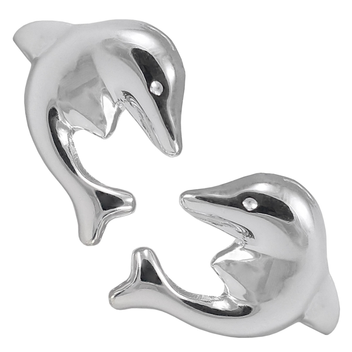 Silber Ohrstecker Delfine - Delfin mit Ohrringe