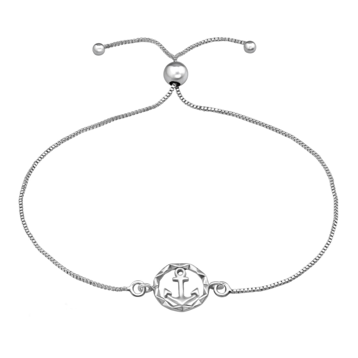 MARTIN1985 Hochwertiges 925 Sterling Silber Bolo Armband Kette verstellbar Anker mit Geschenkverpackung