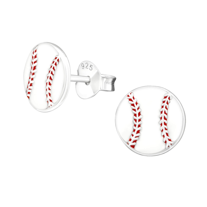 Ohrringe Ohrstecker 925 Sterling Silber mit Baseball