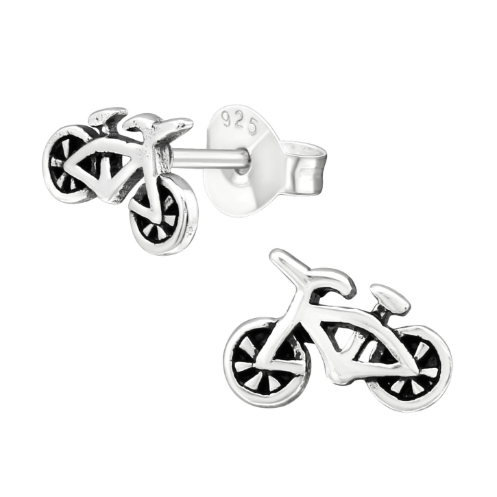 Ohrstecker 925 Sterling Silber mit Fahrrad