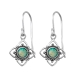 Ohrringe 925 Sterling Silber Ohrhaken Ohrhänger Blume mit synthetischem Opal