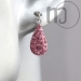 Ohrstecker 925 Sterling Silber Glitzer Tropfen in pink