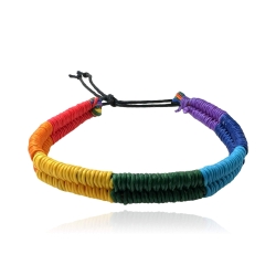 MARTIN1985 Modisches Armband Regenbogen Baumwolle Pride LGBTQ mit Geschenkverpackung