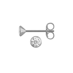 Kelchohrstecker Ohrringe 925 Sterling Silber mit Zirkonia in transparent 3mm