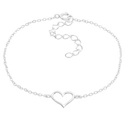 MARTIN1985 Hochwertiges 925 Sterling Silber Armband Kette mit Herzanhänger Damen mit Geschenkverpackung