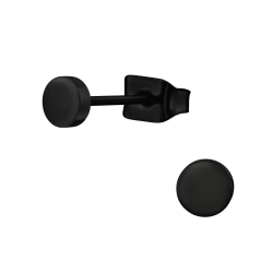 Titan Ohrringe Ohrstecker mit Kreis 4mm schwarz